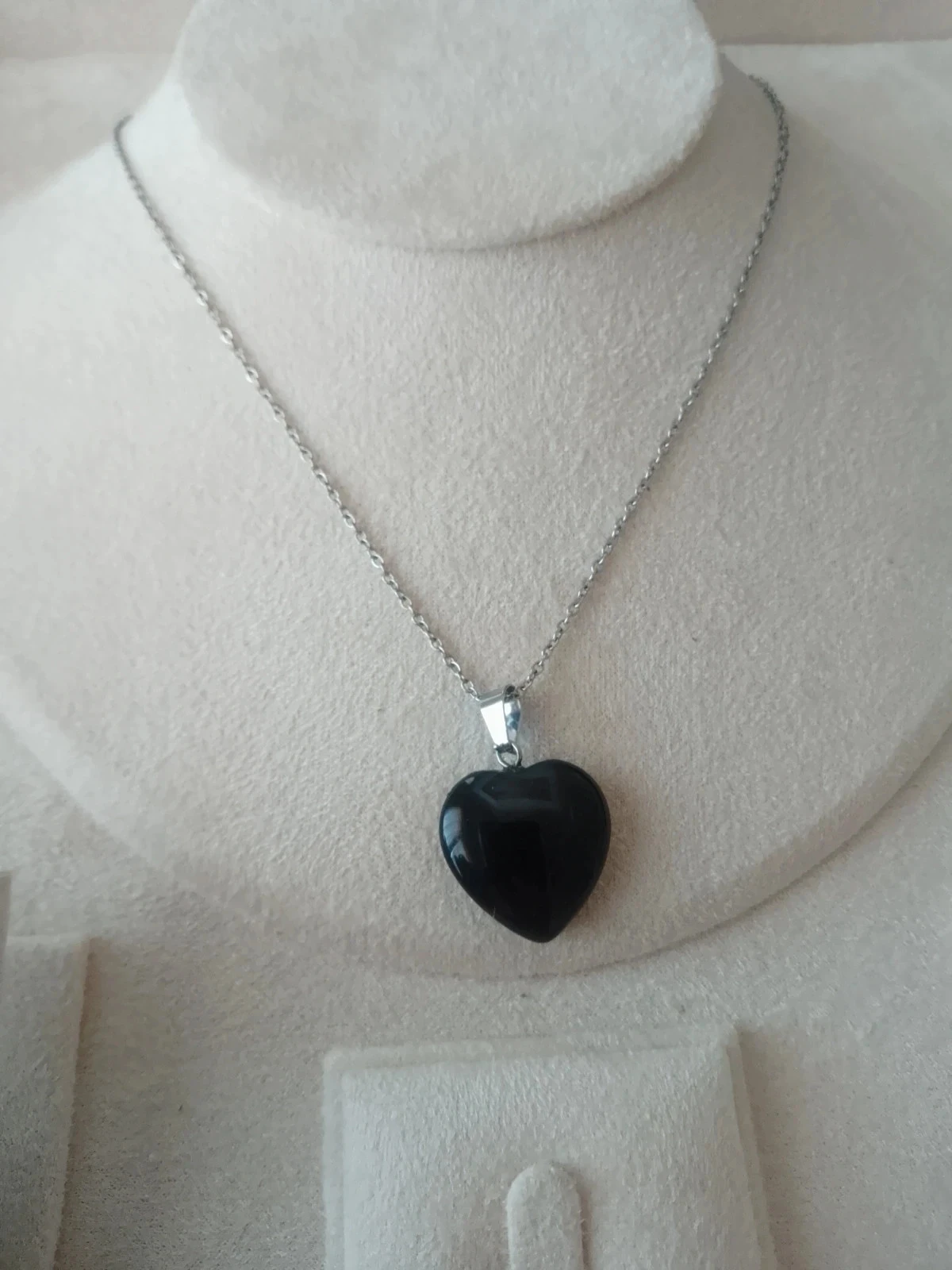 Collier protection, obsidienne pierre naturelle en coeur 🖤. – photo 2